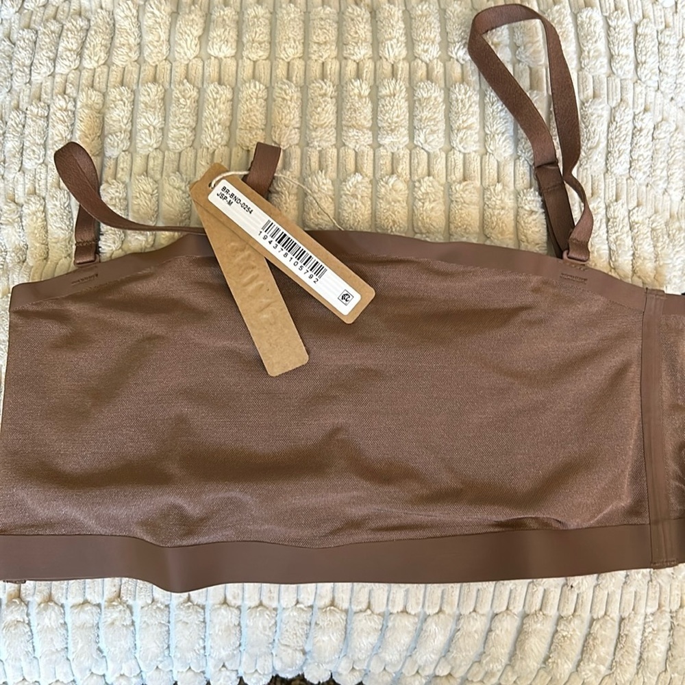 NWT SKIMS SHEER SCULPT BANDEAU IN JASPER - Picture 2 of 3